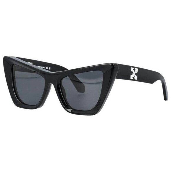 NEW OFF-WHITE CAT EYE SUNGLASSES EDVARD 007 BLACK GREY OFF-WHITE WOMEN EYEWEAR - Picture 1 of 3